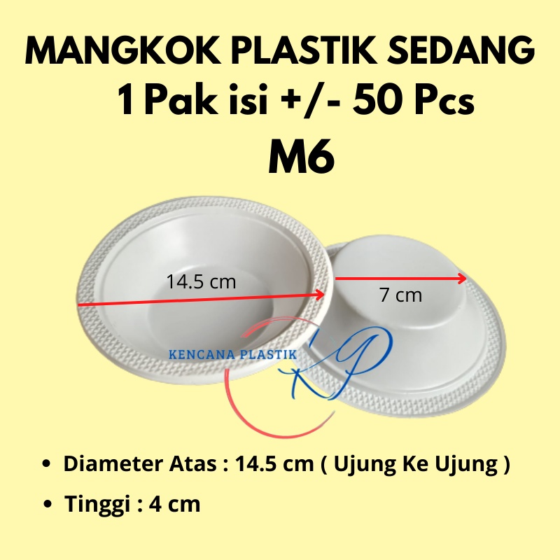 Jual Mangkok Plastik Sekali Pakai Bakso L Mangkuk Plastik Sedang M6 Isi