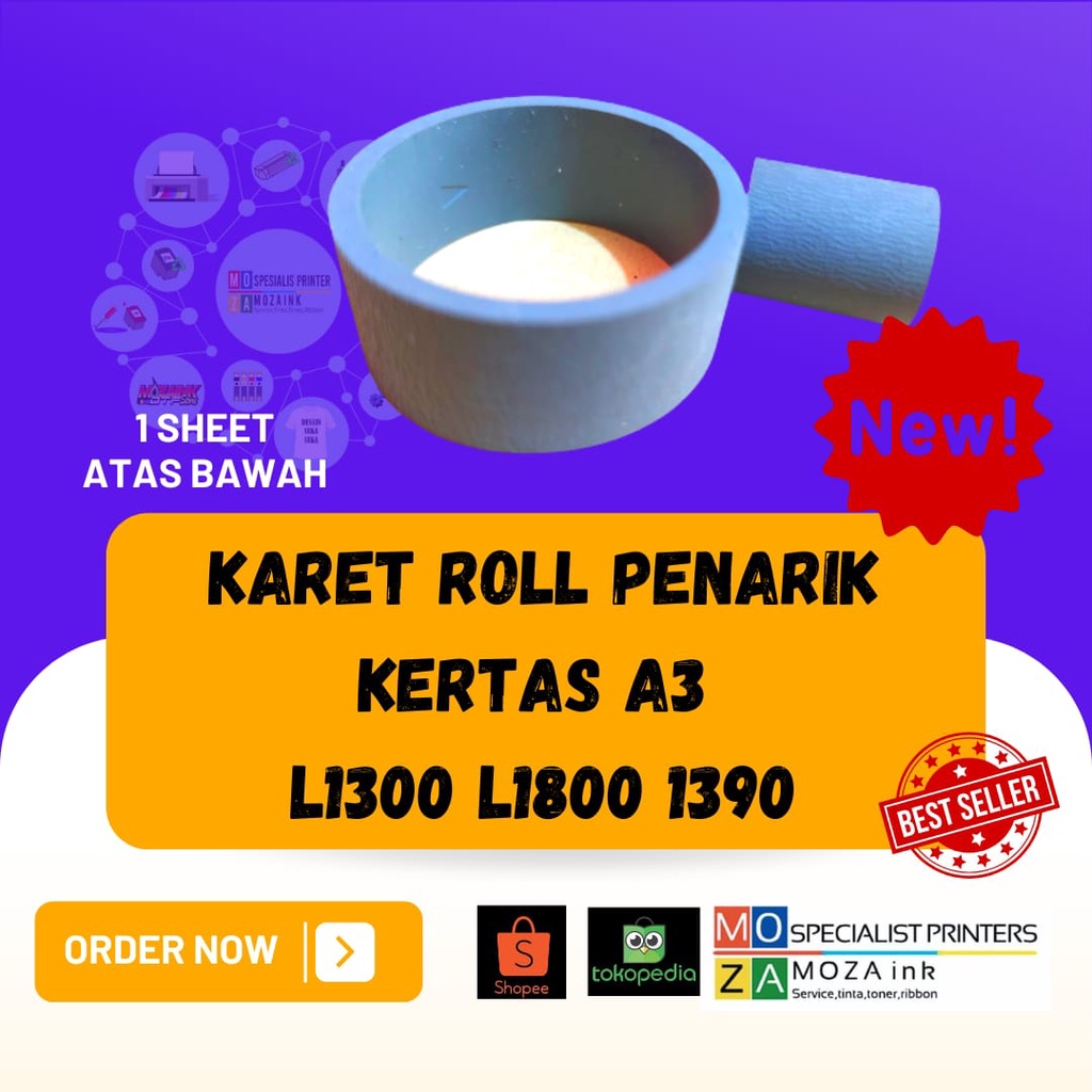 Jual Karet ASF Pick Up Roller Paper Epson 1390 R1390 L1800 L1300 T1100 ...