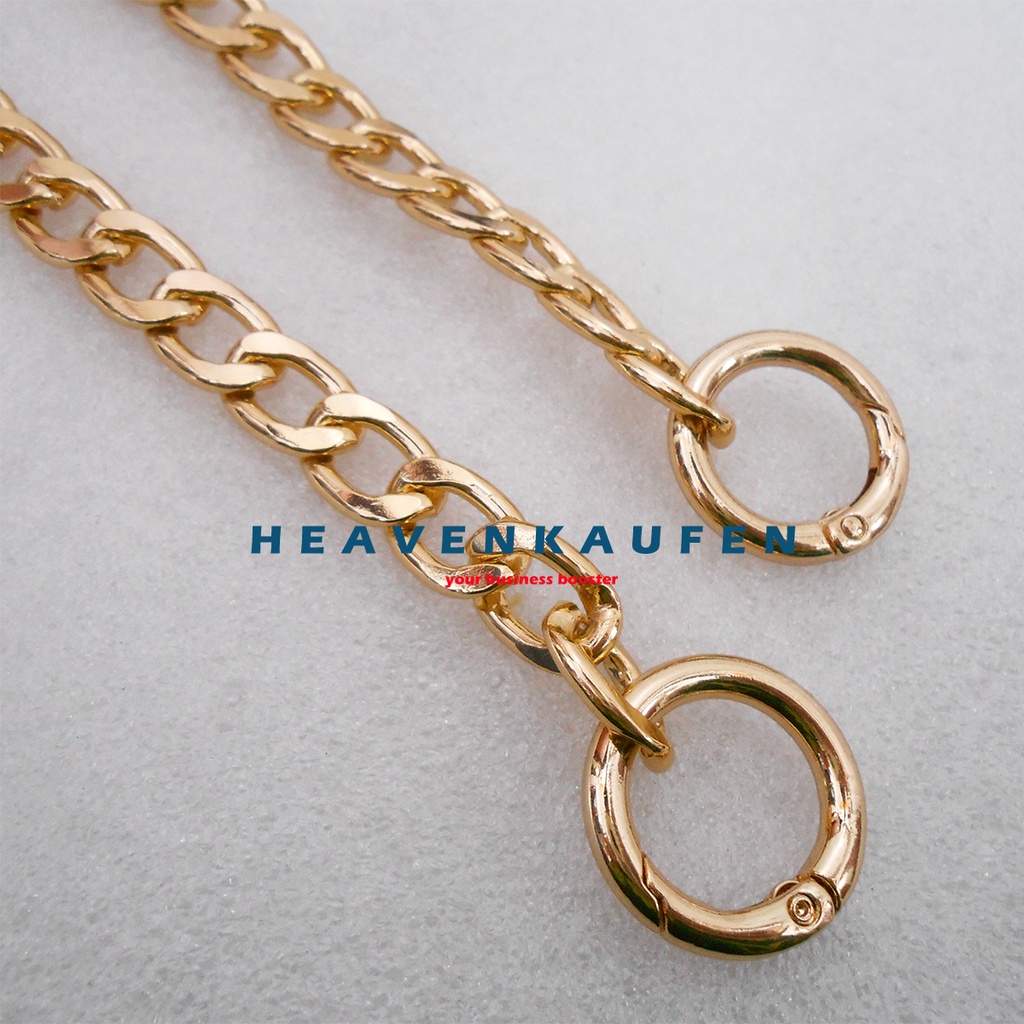 Jual Rantai Tas Wanita + Kait Model Bulat Buka -Tutup Warna Gold Muda