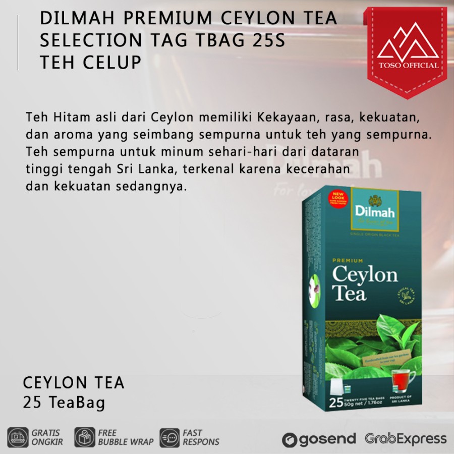 Jual Dilmah Premium Ceylon Tea Selection Tag Tbag 25s - Teh Celup - Tag ...