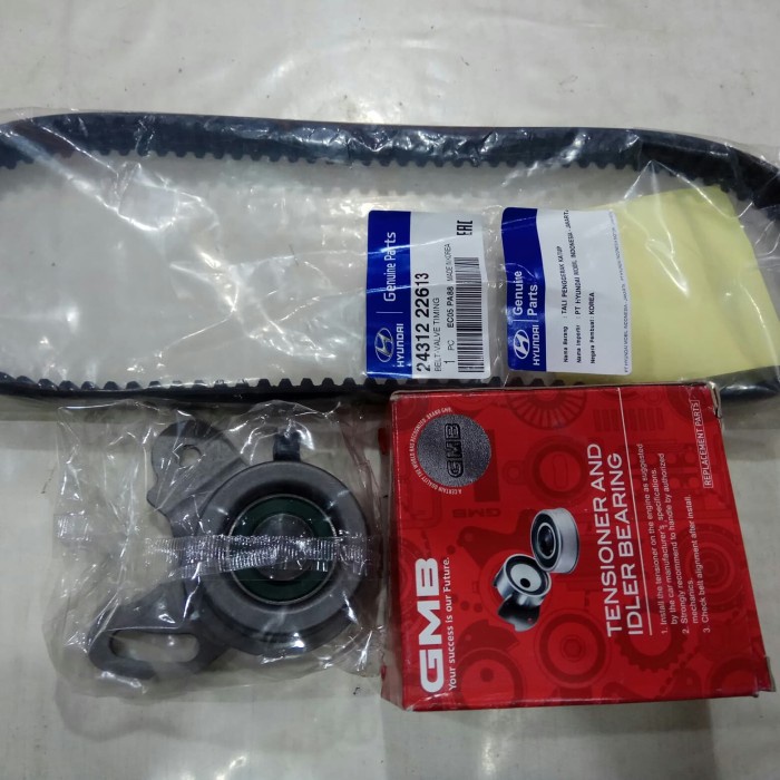 Jual Timing belt set Verna Avega asli Hyundai Tensioner asli GMB 2 buah