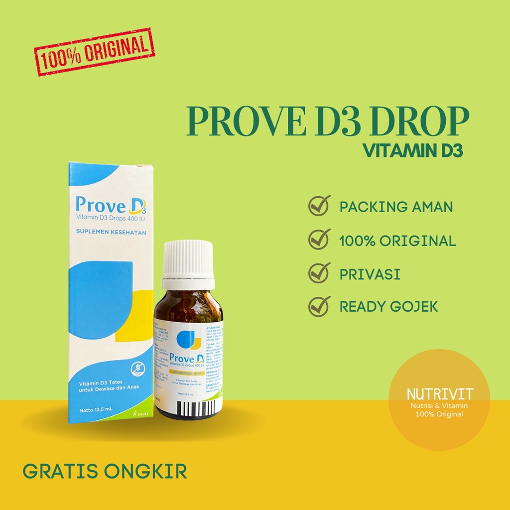 Jual Prove D3 Drop Vitamin D3 400 IU Tetes 12.5 ml untuk Dewasa dan