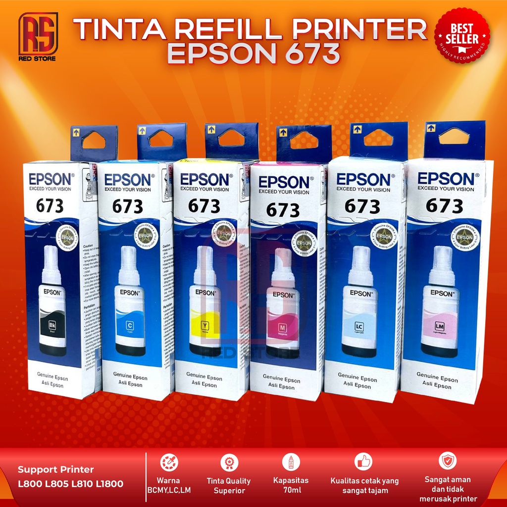 Jual Tinta Compatible Epson 673 Untuk Tipe Printer L800 L805 L850 L1800 ...