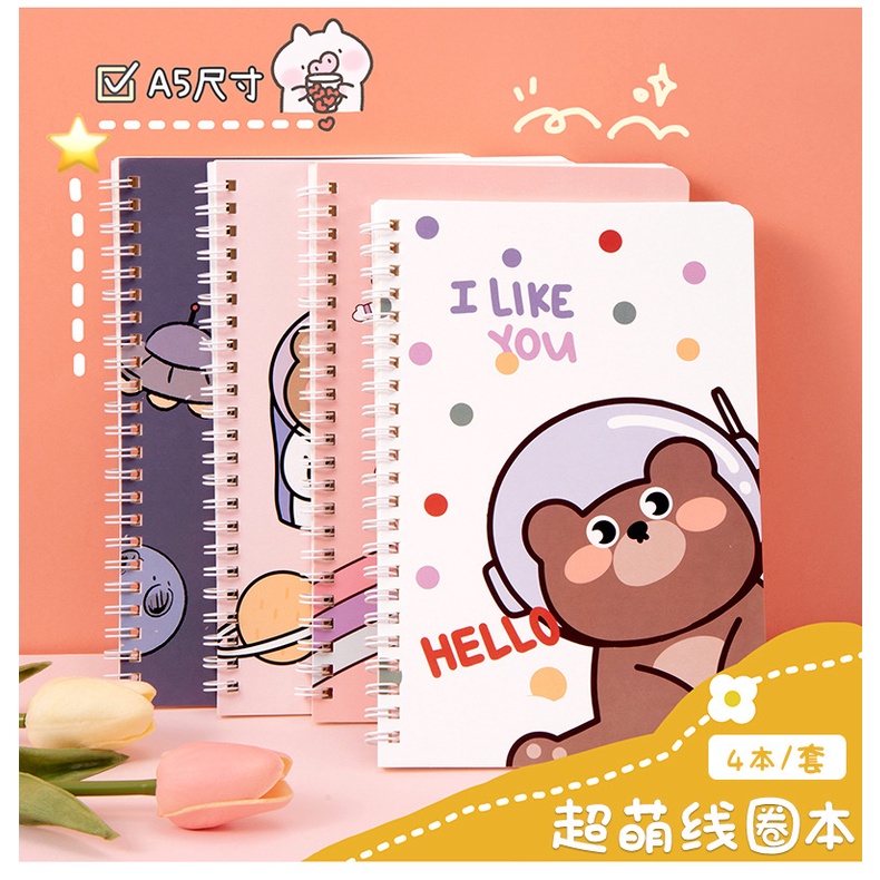 Jual Notebook rol besi korean style A5 /notebook spiral lucu 140x207mm ...