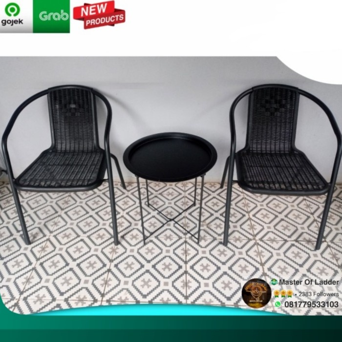 Jual Set Meja Kursi Teras Outdoor Wicker Table Chair Set Kursi