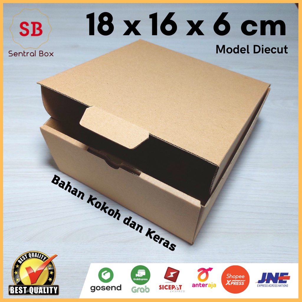 Jual ( Min.order 5 pcs ) Kardus 18 x 16 x 6 cm........Die Cut ( untuk ...