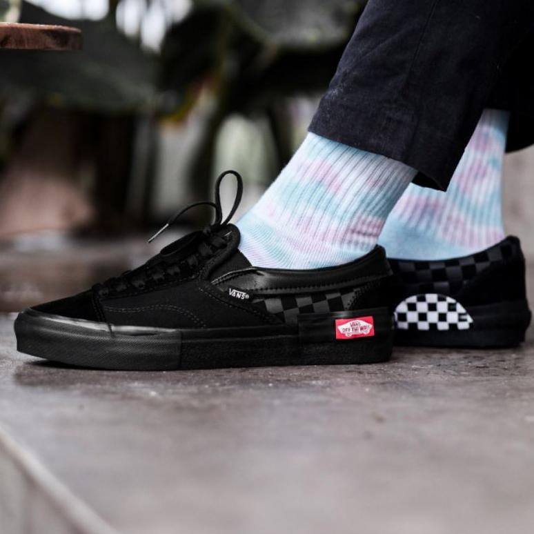 Vans cut and paste all black sale