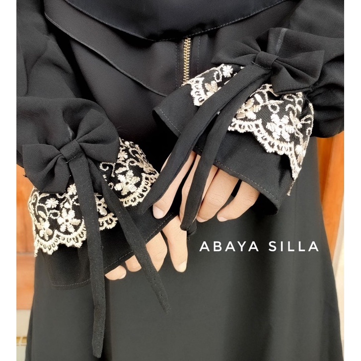 Jual ABAYA SILA ~ ABAYA RENDA DAN MOTIF KUPU DI BAGIAN LENGAN | Shopee ...