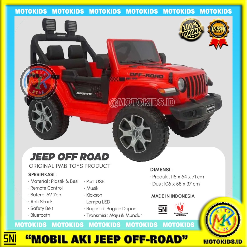 Jual Mobil Aki Anak Model JEEP RUBICON ORIGINAL PMB M 8288 M8288