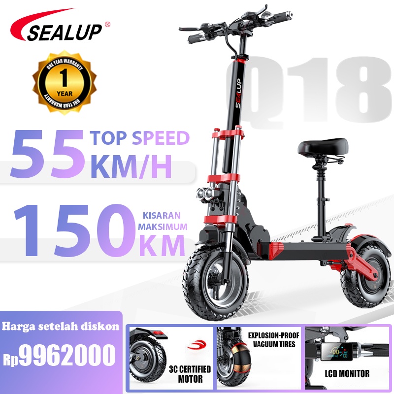 Jual SEALUP Q18 Skuter Listrik 48V500W Off-Road Tahan Air Skuter ...