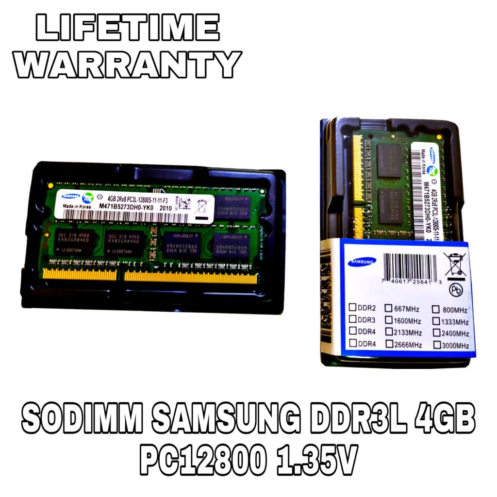 Barrette RAM 4 Go DDR3L 1333 MHz SODIMM Pour PC Portable - Occasion
