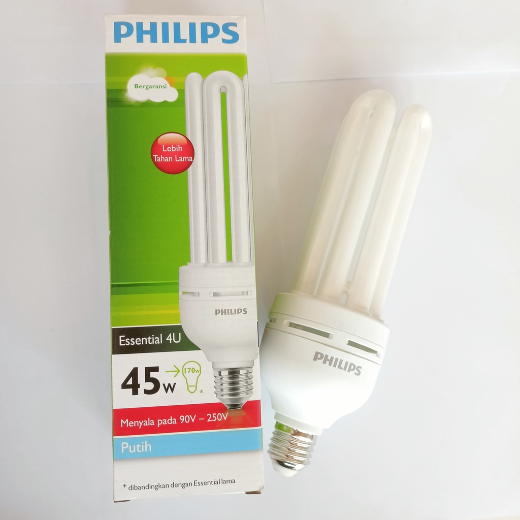 Jual PHILIPS LHE Essential Bohlam Jari 45 Watt Cahaya Putih | Bola ...