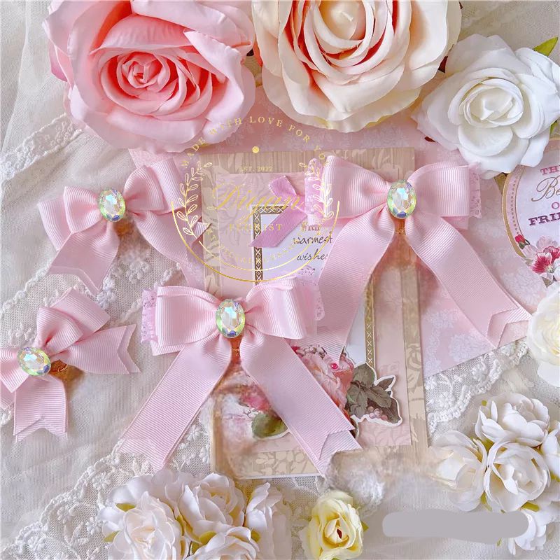 Jual korean ribbon brooch grossgrain // pita lightstick // pita hias ...