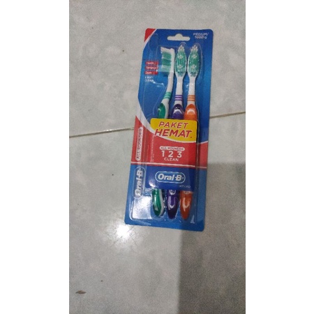 Jual Oral B Sikat Gigi All Rounder 123 Medium Isi 3s | Shopee Indonesia