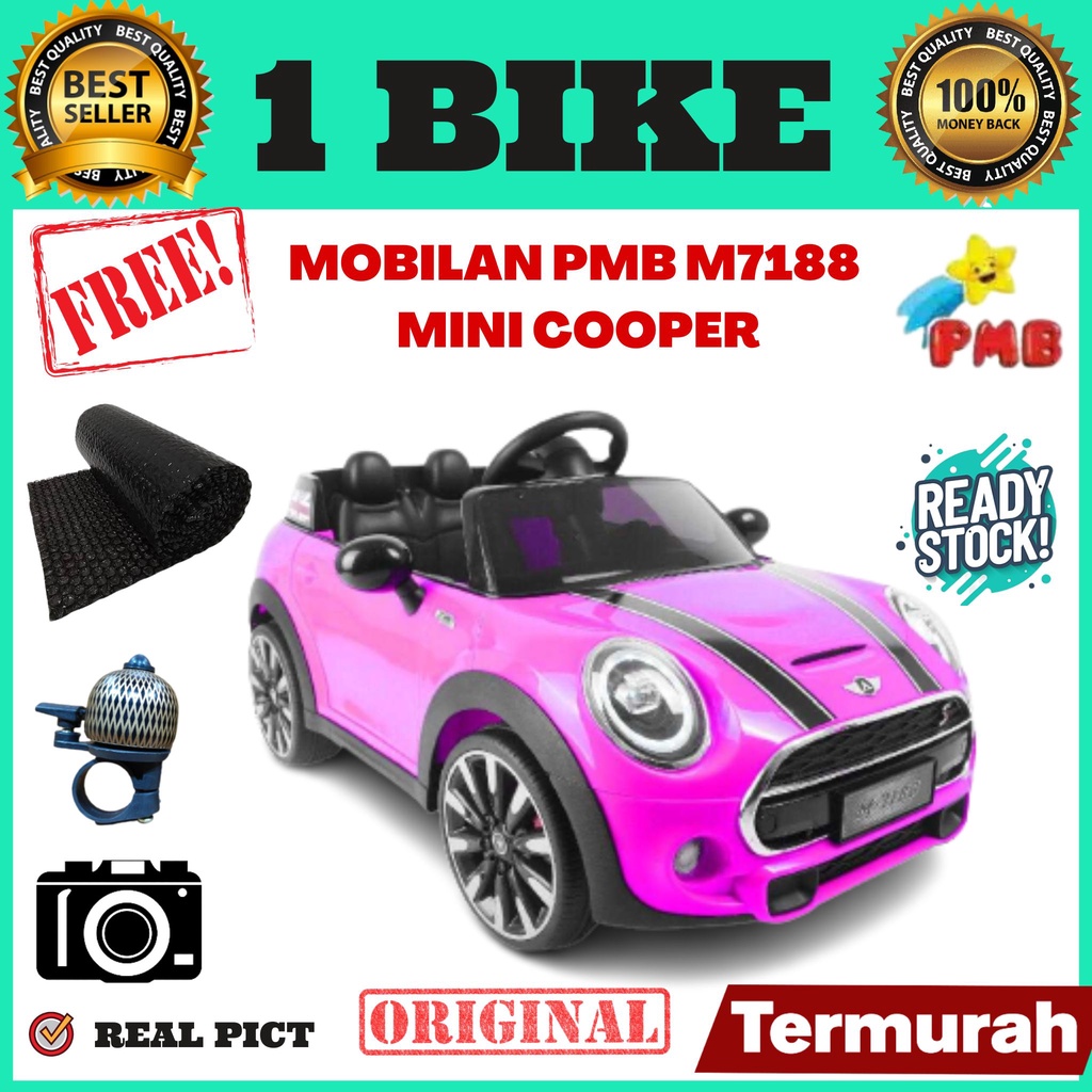 Jual Mobil Aki Anak PMB 7188 Mini Cooper Murah Bisa Remote, mainan anak