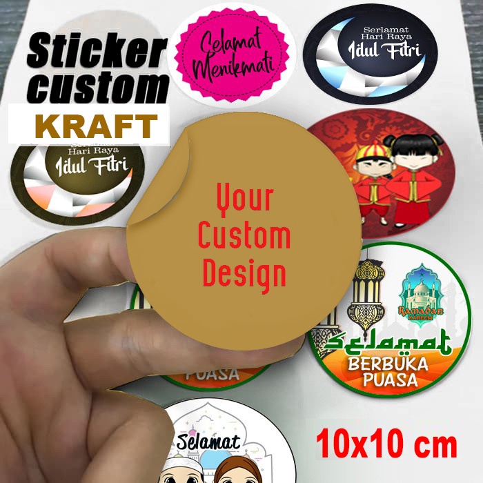 Jual Stiker Label Kraft Coklat D: 10 cm (12 PC) | Shopee Indonesia