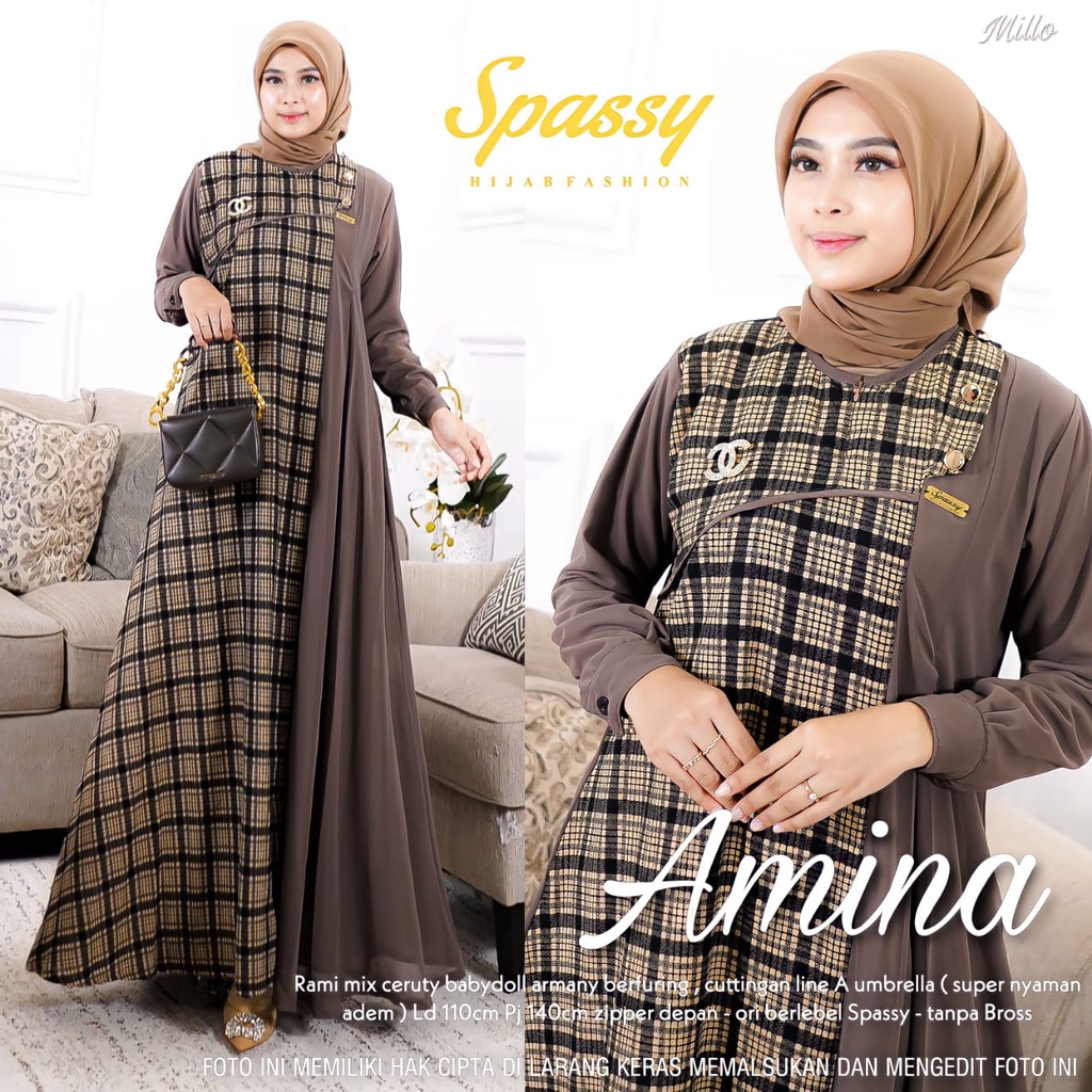 Jual Gamis Terbaru Amina Maudy Lunna Maxy Dress Wanita Muslimah