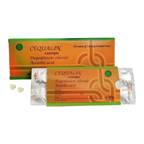 Jual grosir per box CEQUALIN BOX 100 TABLET HISAP / Sariawan, infeksi ...