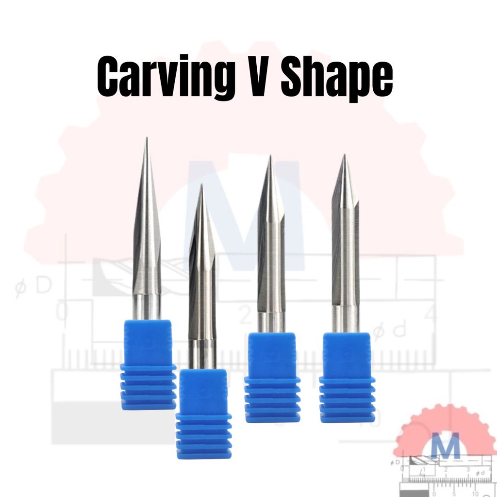 Jual Grafir V bit Carving V carbide 3F engraving aluminium, copper dll ...