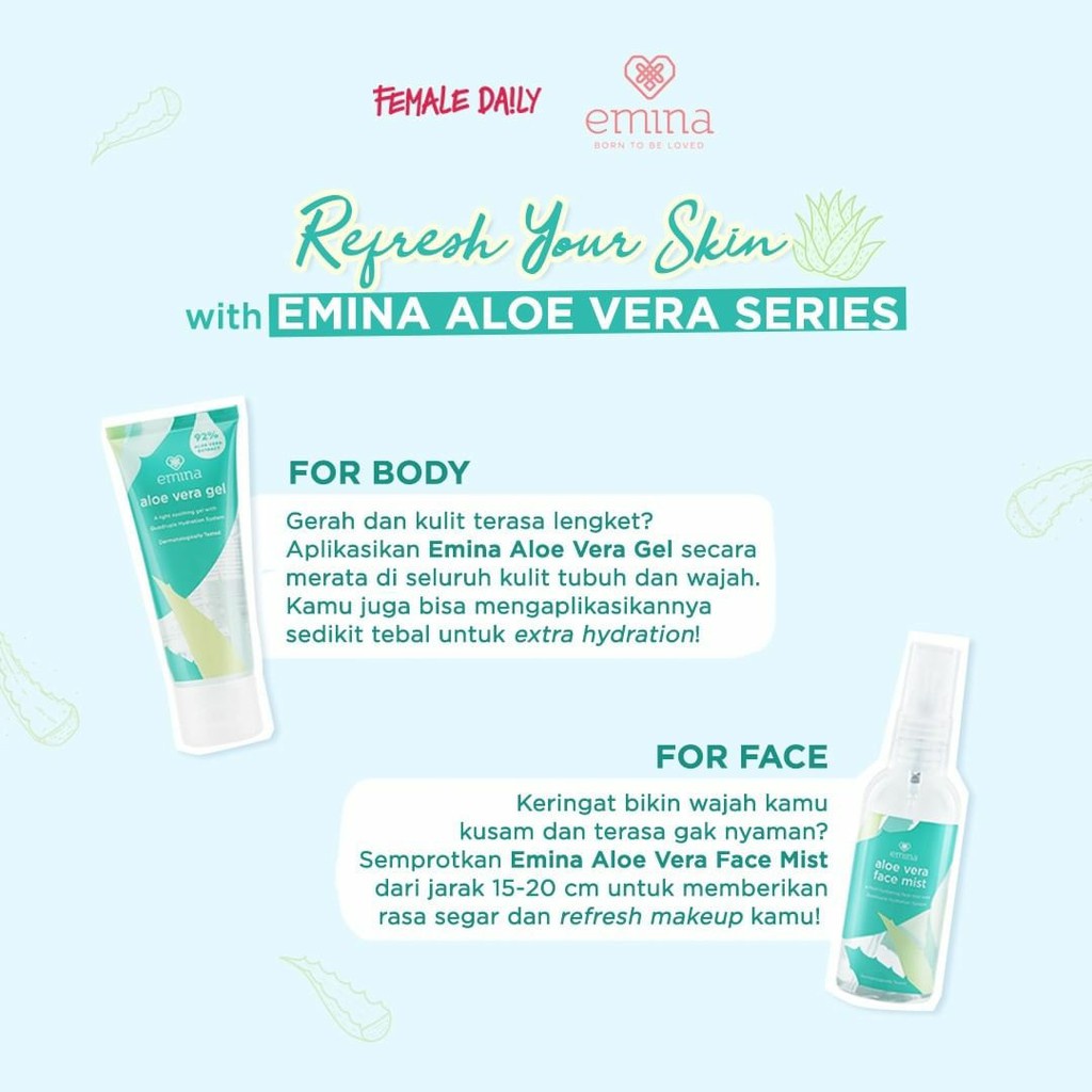 Jual EMINA Aloe Vera Series Gel & Face Mist 60mL Shopee Indonesia