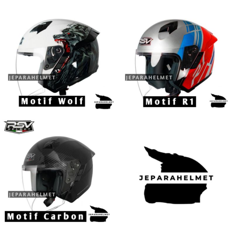 Jual Helm RSV SV300 Double Visor Motif Wolf Serigala Terbaru RSV SV