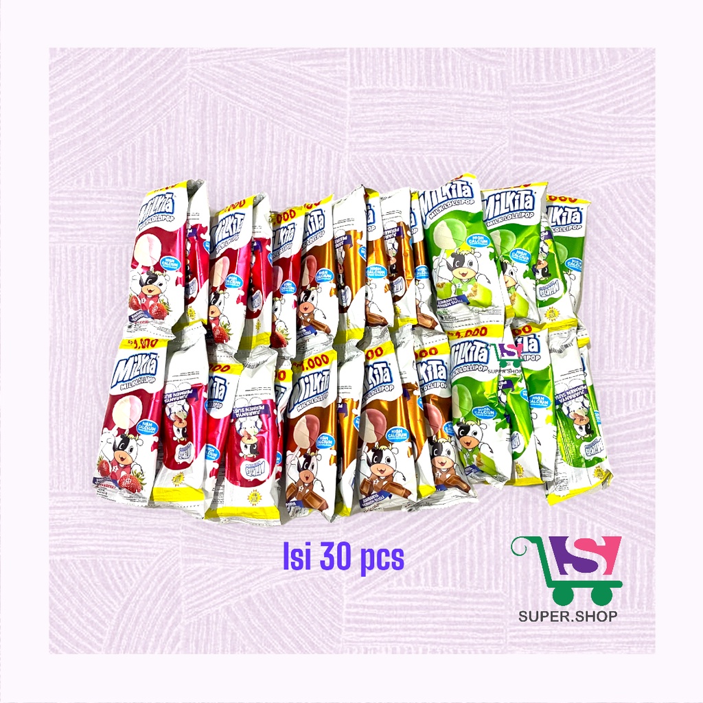 Jual Milkita Lollipop Hanger / Renceng permen loli (isi 30 pcs ...