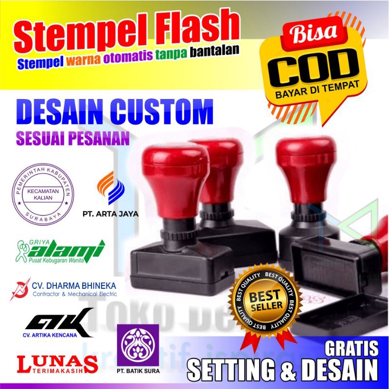 Jual CETAK STEMPEL CUSTOM Otomatis BERKUALITAS, GRATIS DESAIN | Shopee ...