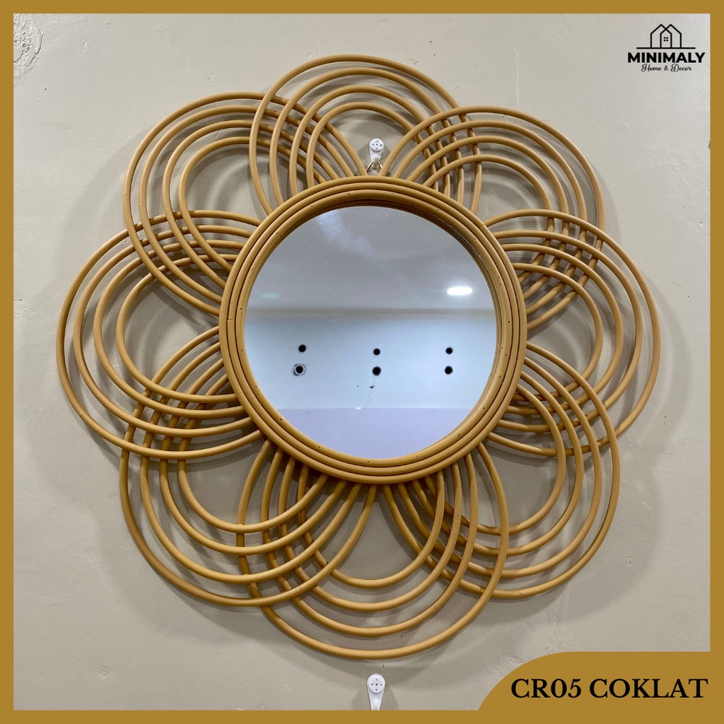 Jual MINIMALY Cermin Aesthetic Rotan Cermin Rotan Kaca Dinding Hiasan ...