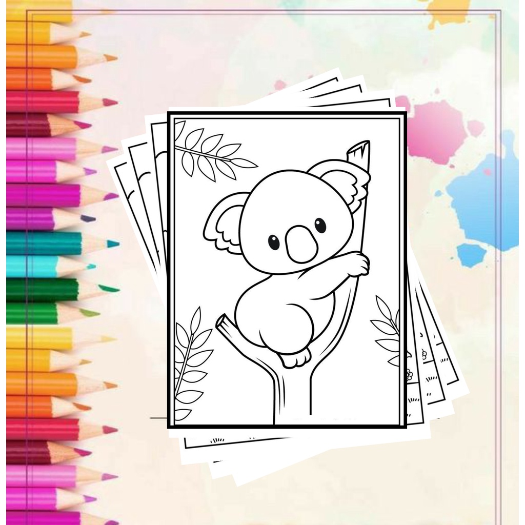 Jual Gambar Sketsa Mewarnai Hewan Ukuran A4 Kertas 100 Gr Tebal untuk