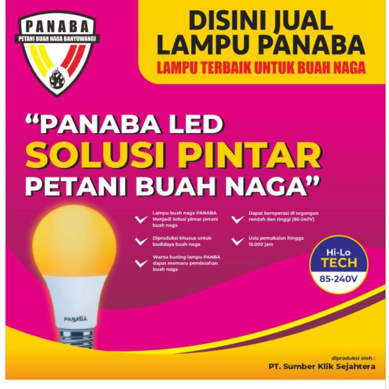 Jual Lampu Led Buah Naga Panaba W W W W Shopee Indonesia