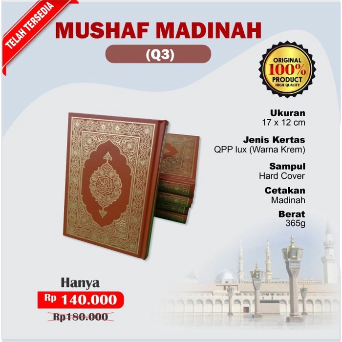 Jual Mushaf Madinah Asli Original Ukuran 12 X 17 Cm | Shopee Indonesia