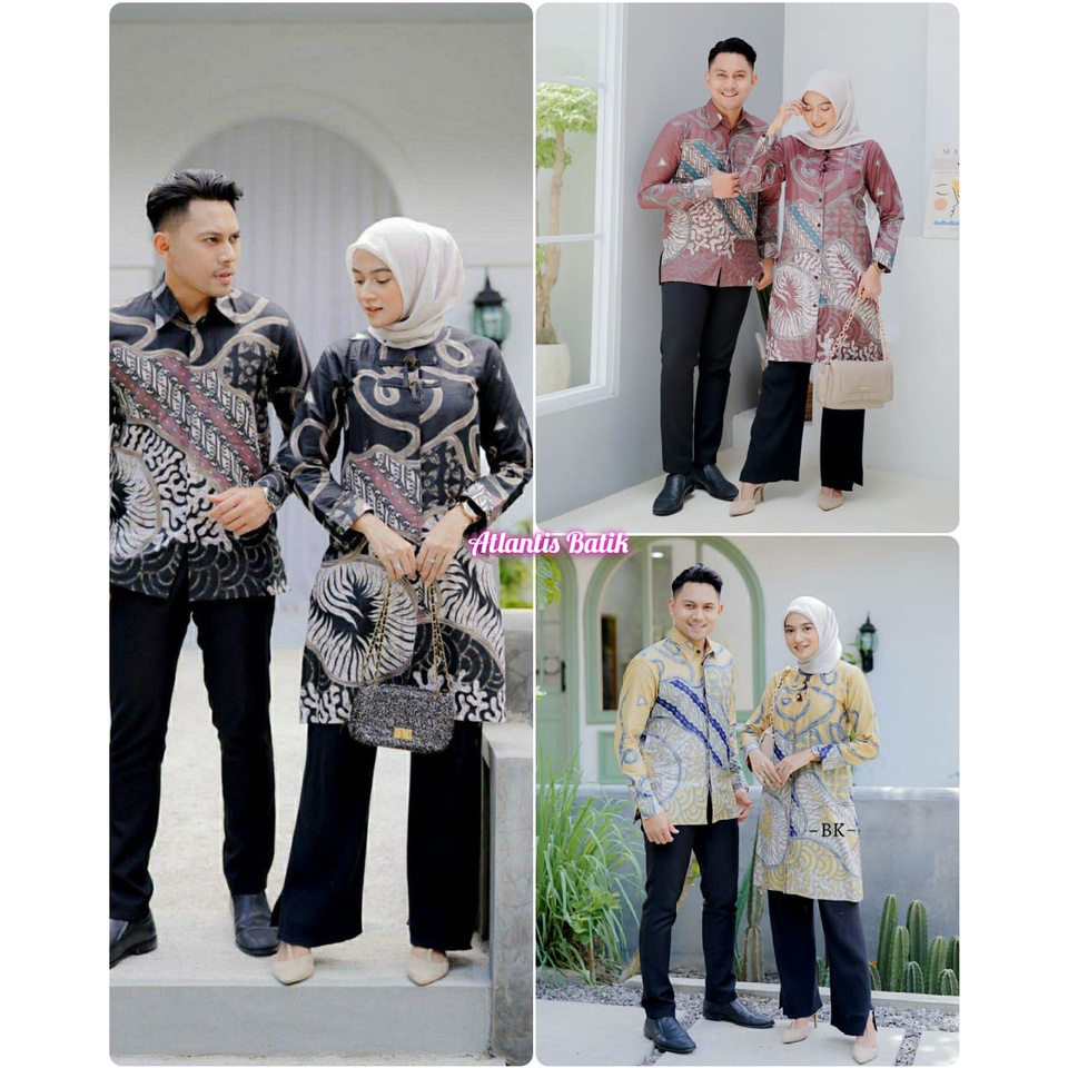 Jual Batik Couple Kemeja Tunik Modern Batik Kanza | Shopee Indonesia