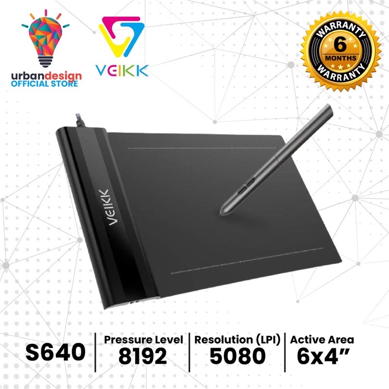 Jual VEIKK S640 6*4 Inch ultra Thin OSU Pen tablet Graphics Drawing