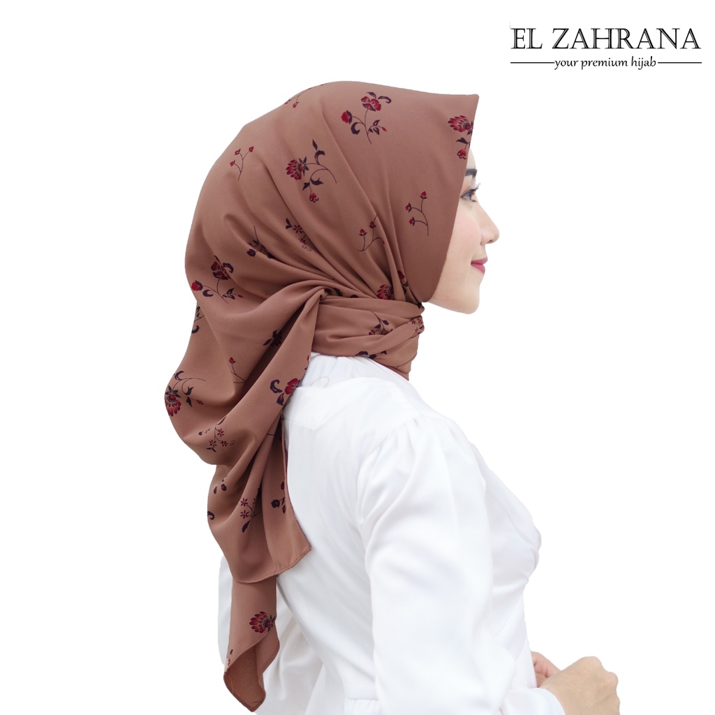 Jual El Zahrana Jilbab Segi Empat Brownie Square Hijab Premium Wolfis Monalisa Shopee Indonesia 7033