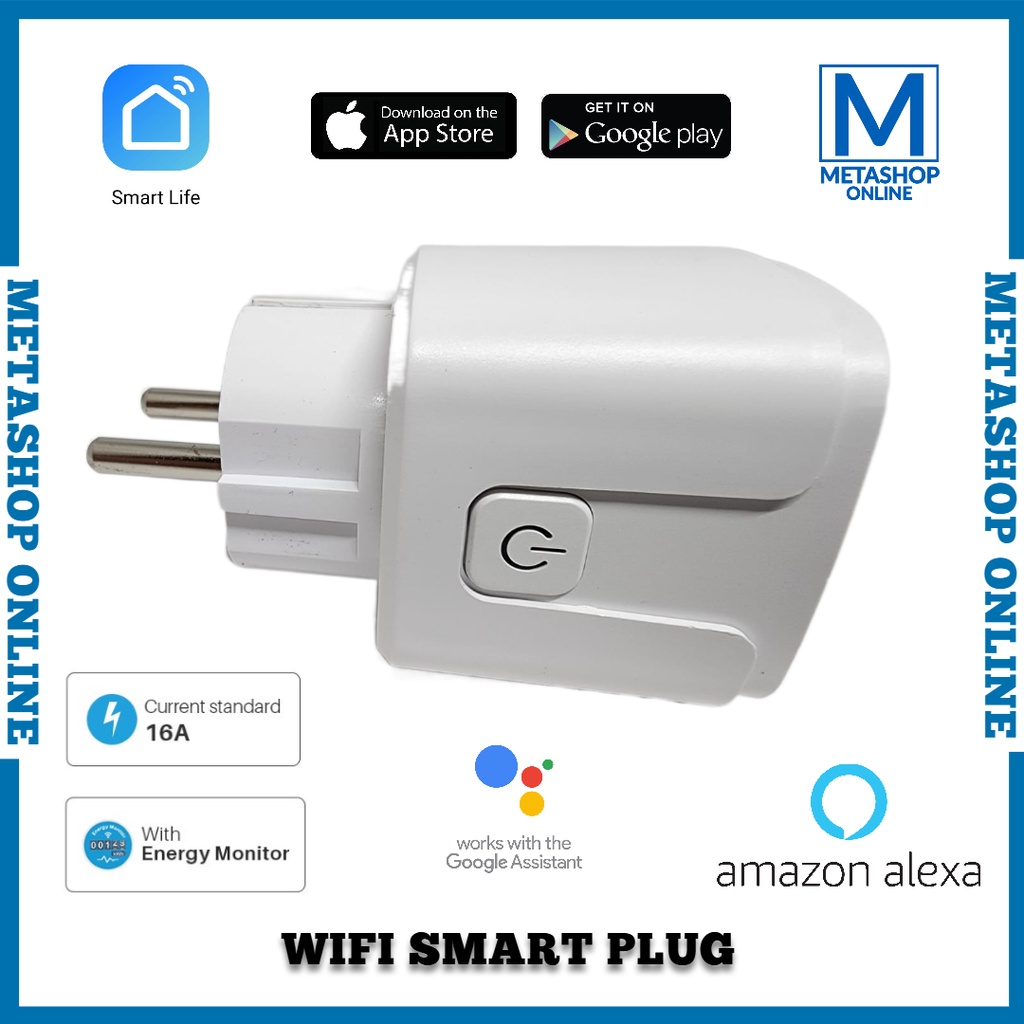 Jual Wifi Smart Plug Socket 16A WATT Power Meter Steker Stop Kontak ...