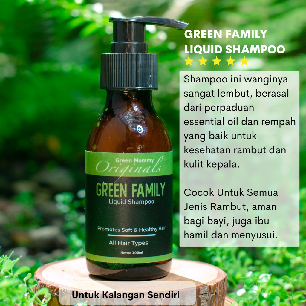 Jual Green Family Liquid Shampoo 100ml Shampoo Herbal - Shampo Organik ...