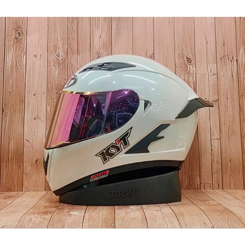 Jual Helm Kyt Falcon Fr Solid White Paket Ganteng Visor Iridium