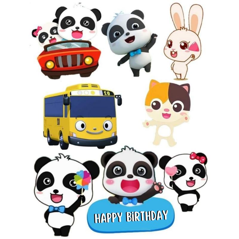 Jual TOPPER CAKE ULANG TAHUN KARAKTER/HIASAN KUE TART (PANDA LUCU