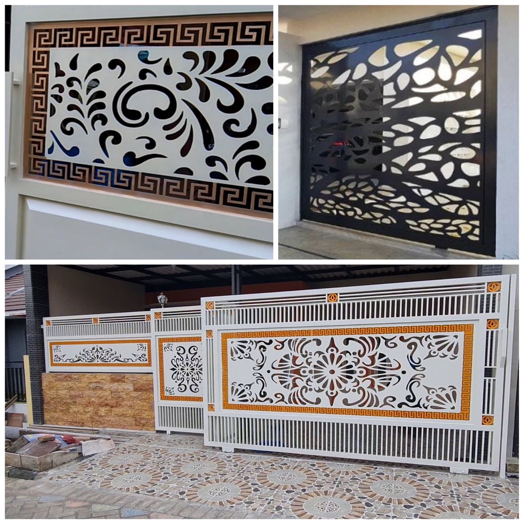 Jual Laser Cutting Plat Besi Ornamen Pagar Minimalis - Ganti Topi