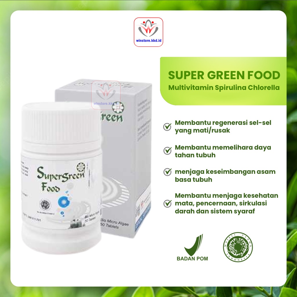 Jual Suplemen Super Green Food SGF Multivitamin Spirulina Chlorella