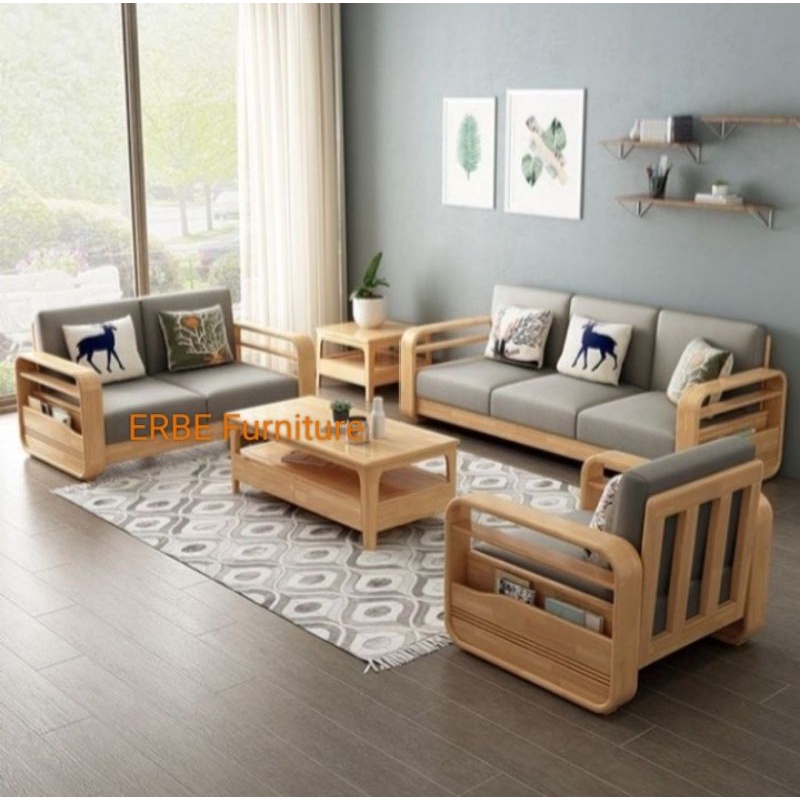 Jual Kursi Tamu Sofa Kayu Jati Busa Minimalis | Shopee Indonesia