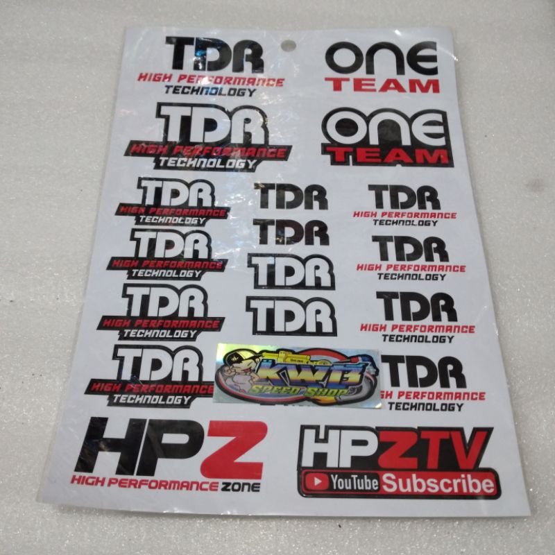 Jual Paket sticker TDR high performance princut 1 lembar isi 18 sticker ...