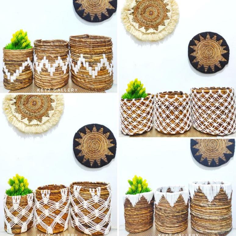 Jual Keranjang Banana Macrame / Keranjang Anyam Seagrass / Cover Pot ...