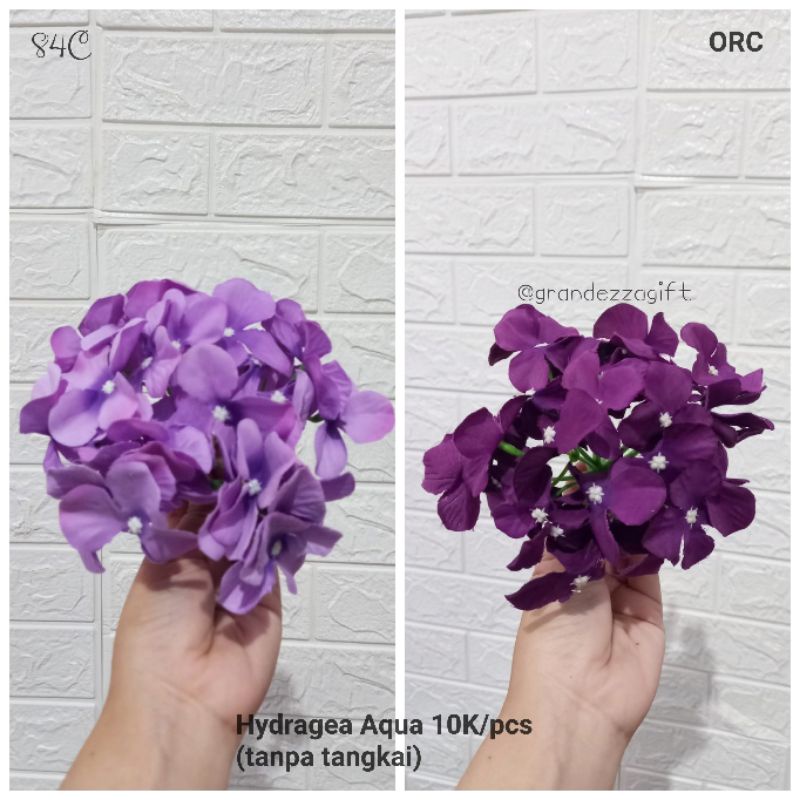 Jual BUNGA HYDRANGEA AQUA / BUNGA HORTENSIA MASAMBA ARTIFICIAL TANPA ...