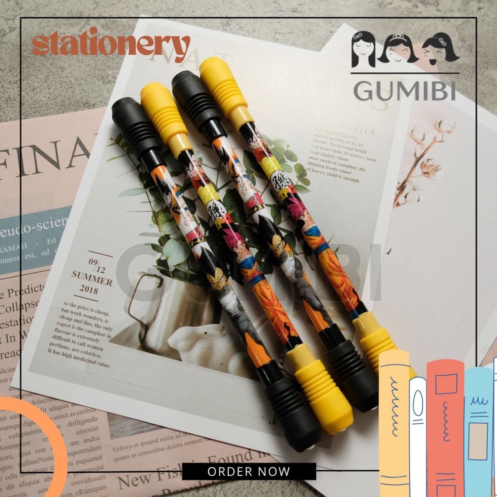 Jual pulpen magnet putar anime / pulpen spinning demon slayer naruto