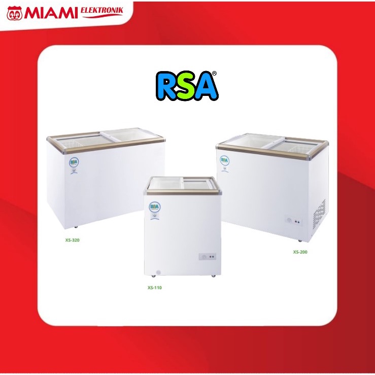 Jual RSA XS-110 / XS110 Sliding Flat Glass Freezer 100 Liter 165 Watt ...