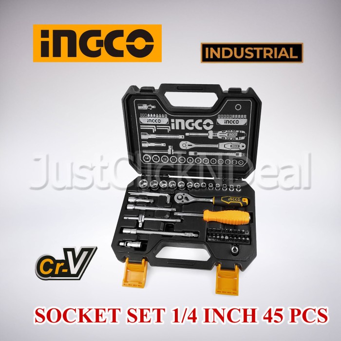 Jual Ingco Socket Set 1/4 Inch 45 pcs Obeng Kunci Sok Sock | Shopee ...
