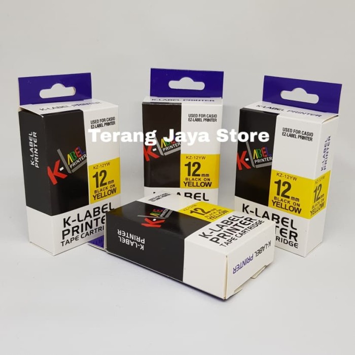 Jual Stiker K-Label Ez-Label Printer Black Ink Yellow Kz-12Yw /Label ...