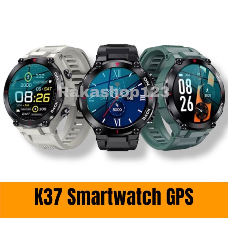 Jual K37 Smartwatch, GPS, 1.32" Big Screen, konek STRAVA, Fitness