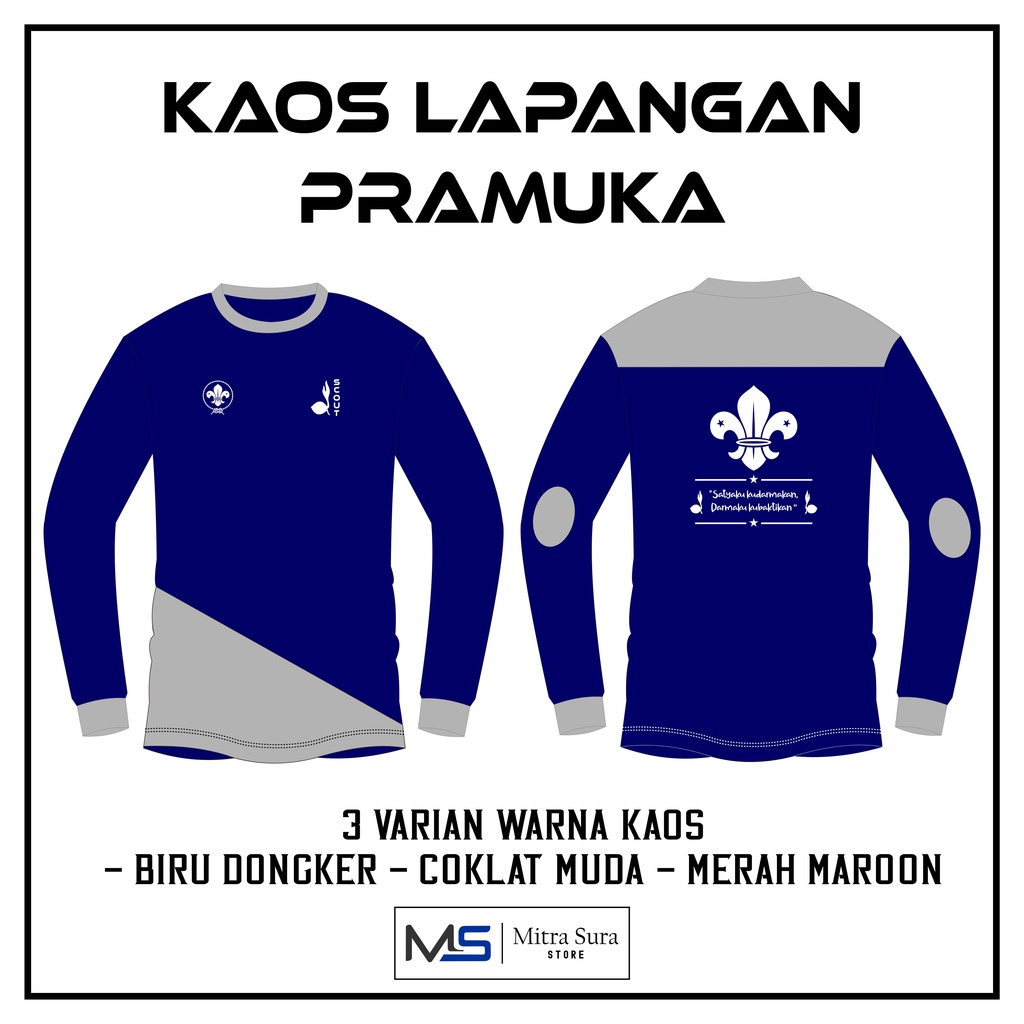 Jual Bisa Cod Kaos Lapangan Baju Pramuka Pakaian Pdl Sablon Scout